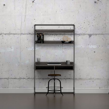 水道管を延長するための追加ラック、一体型水道管デスク構成。